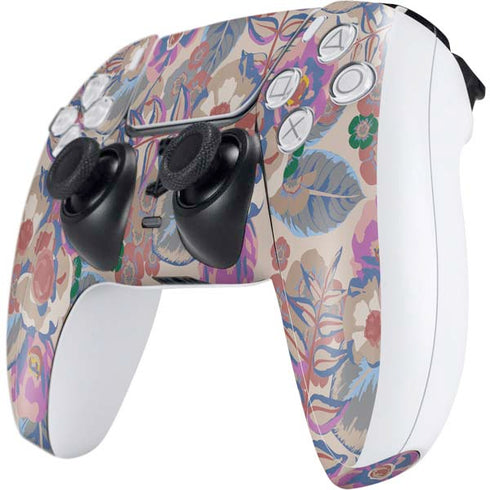 Warm Taupe Floral PS5 Controller Skin